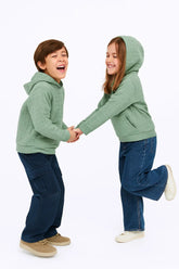 Unisex Kids Quilted Hoodie – Sage Green